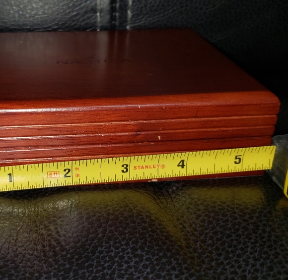 Previously loved Nautica wood 4.5 x 5 5 inch jewelry box - Picture 5 of 9
